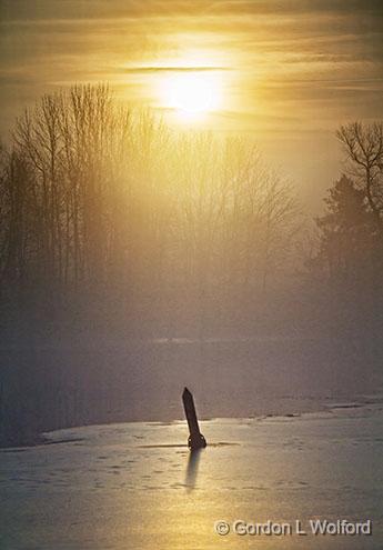 Iced-In Channel Marker_31833.jpg - Photographed along the Rideau Canal Waterway near Smiths Falls, Ontario, Canada.